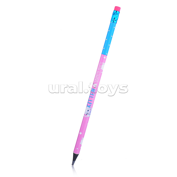 Карандаш чернографитовый с ластиком "Kids Color. Кошка с бантом" HB (пластиковый корпус)