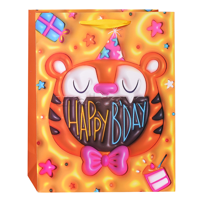 Пакет подарочный "Happy Birthday" 26*32*10,5 см