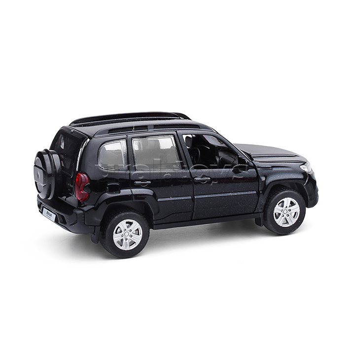 Машина металл LADA NIVA travel 12 см, (двери, черный метталлик) инерц., в коробке