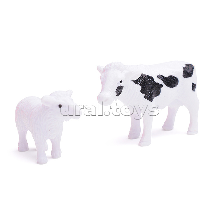 Модель пластик "Синий трактор" Гараж с коровой и овцой