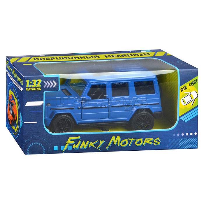 Синяя инерционная машинка Внедорожник люкс die-cast, 1:32, открывающиеся двери