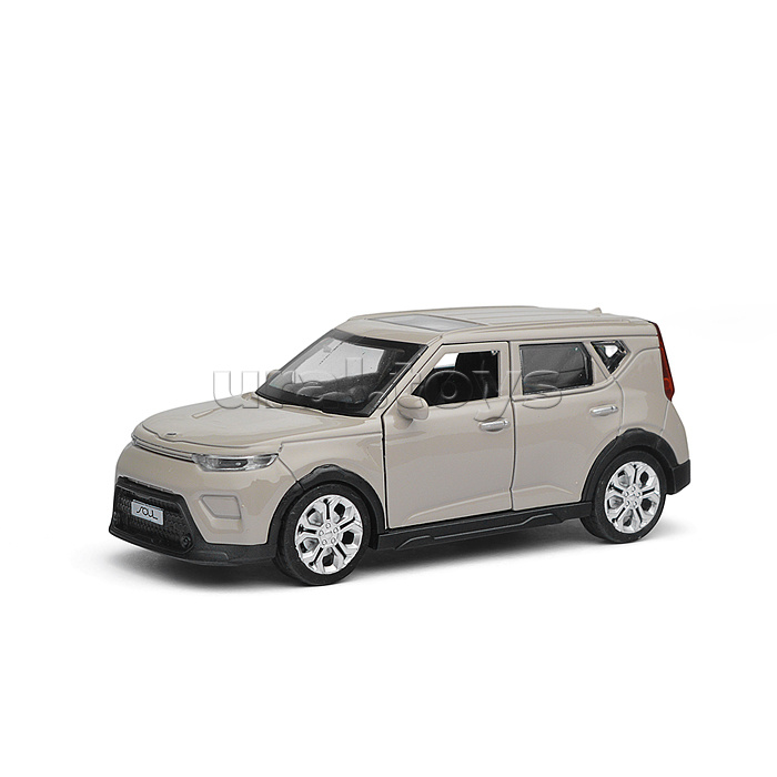 Машина металл KIA Soul 12 см, (двери, багаж.,серый) инерц., в коробке