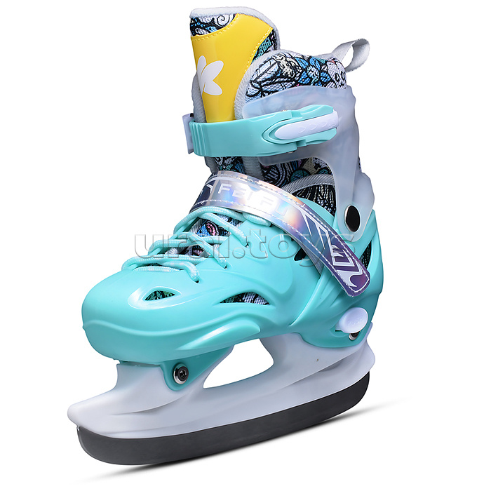 Коньки (размер M35-38) бирюзовые, в сумке