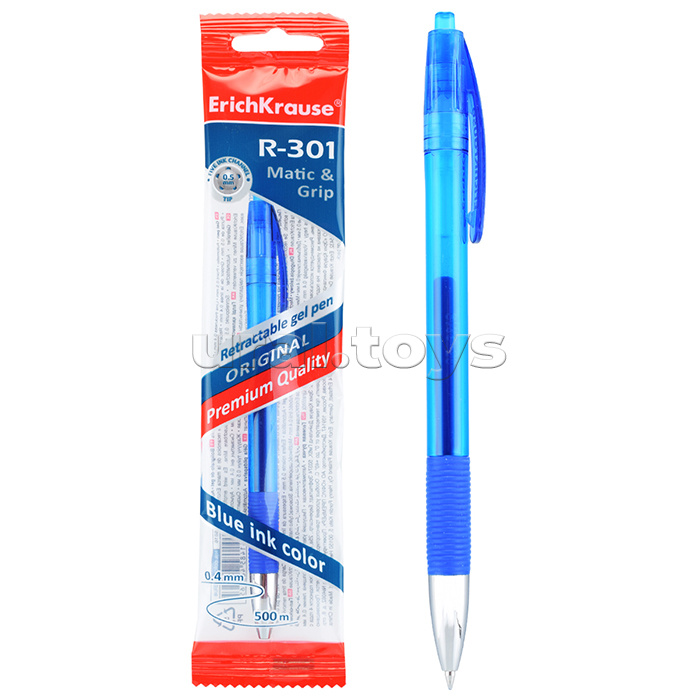 Ручка гелевая автоматическая R-301 Original Gel Matic&Grip 0.5, цвет чернил синий