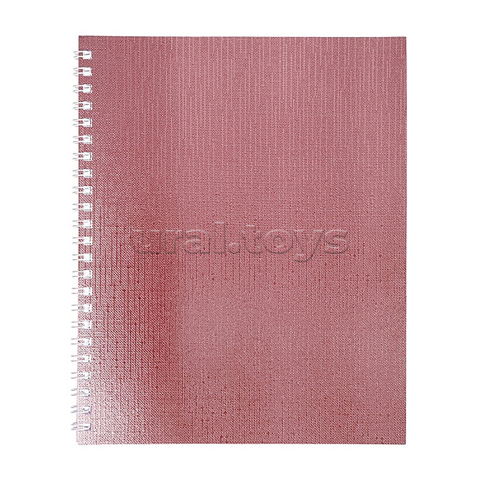 Тетрадь 48л. клетка "Metallic" А5ф 60-65г/кв.м на гребне обл. бумвинил розовая