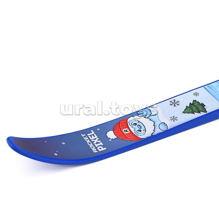 Лыжи детские "Снежный склон" ROCKET SKI KIDS 75/75 см, универсальное крепление, с палками