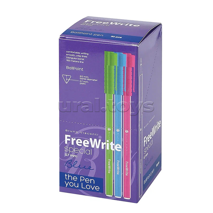 Ручка "FreeWrite Special" шариковая 0.7 мм, синяя (3 цвета)