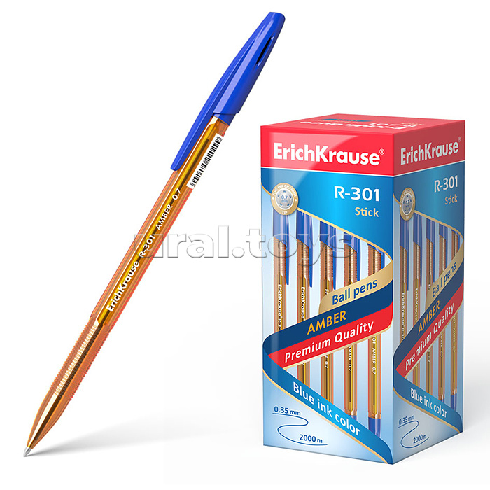 ТОП Ручка шариковая R-301 Amber Stick 0.7, цвет чернил синий