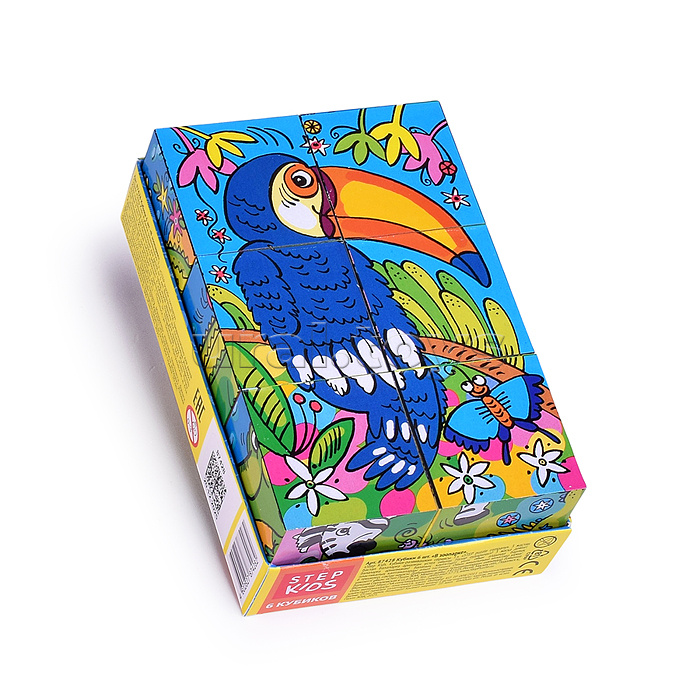 Кубики 6 шт. "В зоопарке" (StepKids)