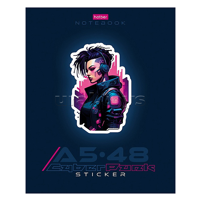 Тетрадь 48л клетка "Cyberpunk sticker"