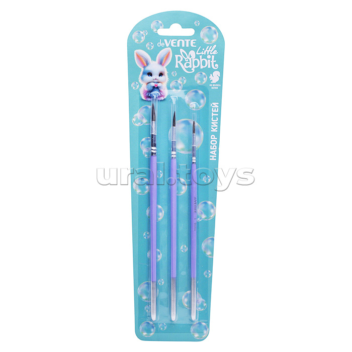 Набор кистей "Little Rabbit" 03 шт (белка № 1, 3, 6) в картонном блистере