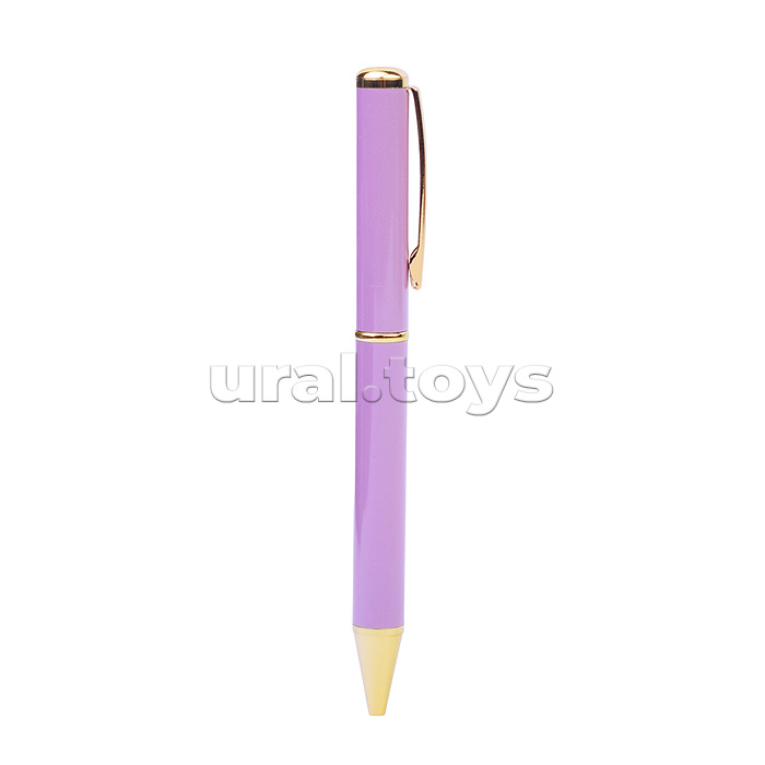 Ручка шариковая с поворотным механизмом TOP P, синяя, пулевидный пиш.узел 1,0 мм, корпус металлический, сменный стержень 99 мм,  подарочная упаковка