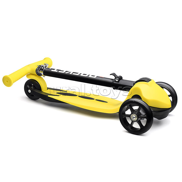 Самокат трёхколёсный ROCKET колёса PU, цвет желтый