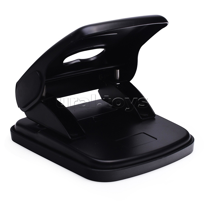 Дырокол (35 листов) металлический, с линейкой, в картонной коробке, черный