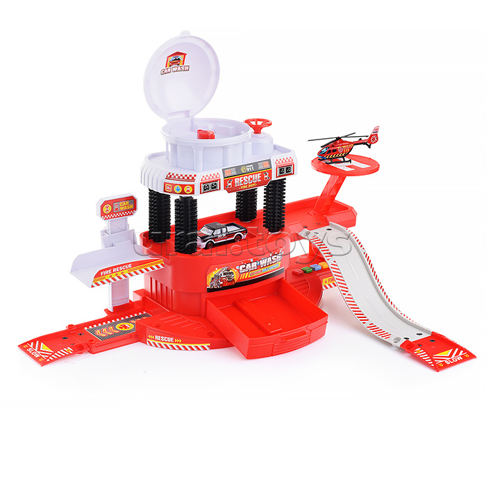 Парковка "Автомойка" в коробке (красный)