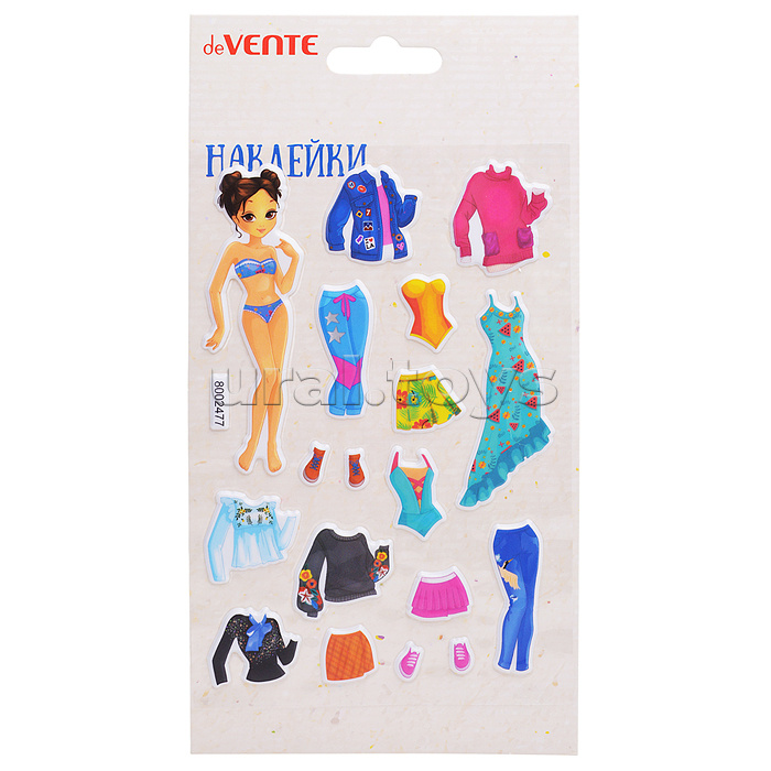 Наклейки мягкие "Одевайка модель" размер карточки 10x15 см, puff, объемные, многоразовые Наклейки мягкие "Одевайка модель" размер карточки 10x15 см, puff, объемные, многоразовые