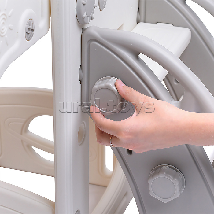 Комплект детский "Космический стиль" (горка и качель) цвет желтый.