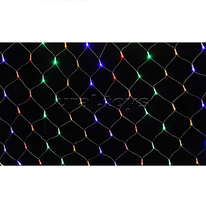 Электрогирлянда светодиодная Сетка, 3*2м, 192 лампы, цветная