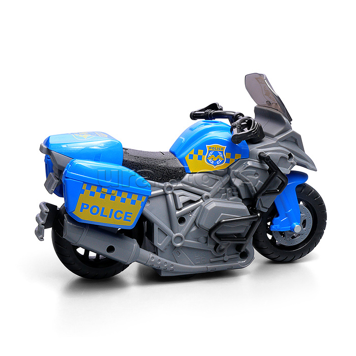 Мотоцикл "Полицейский байк" 1:20 (свет, звук) в коробке (цвет синий)