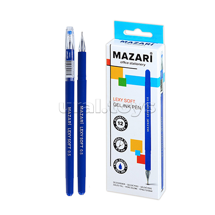 Ручка гелевая  LEXY SOFT, синяя, игольчатый пишущий узел 0.5 мм, пластиковый корпус с покрытием Soft