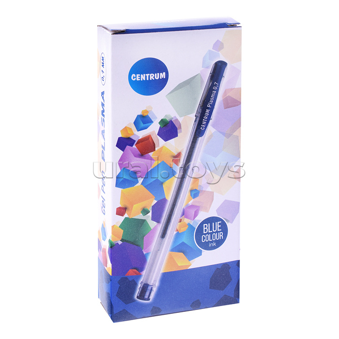 Ручка гелевая синяя "PLASMA" с металлическим наконечником 0,7 мм. в прозрачном корпусе, клип в цвет чернил Ручка гелевая синяя "PLASMA" с металлическим наконечником 0,7 мм. в прозрачном корпусе, клип в цвет чернил