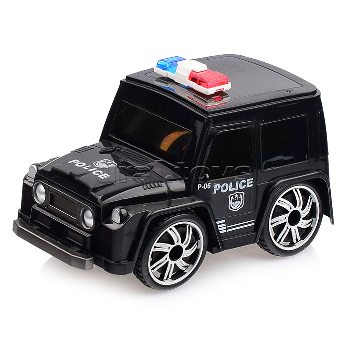 Машина "Полиция" на батарейках, черная/белая, в ассортименте, в коробке