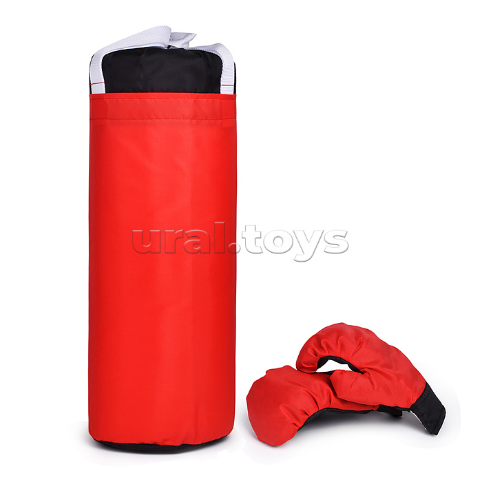 Набор детский игровой (перчатки, груша 60 см.) Оксфорд (черно-красный)