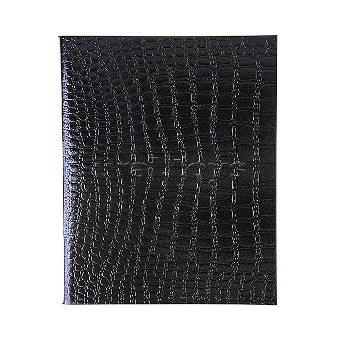 Тетрадь 48л. клетка "Metallic" А5 на скобе тиснение Croco Черная