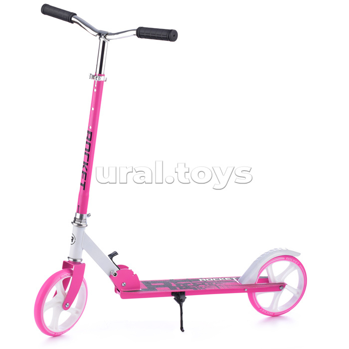 Самокат 2-х колесный ROCKET,колеса PU/ 200 мм,ABEC 7, розовый