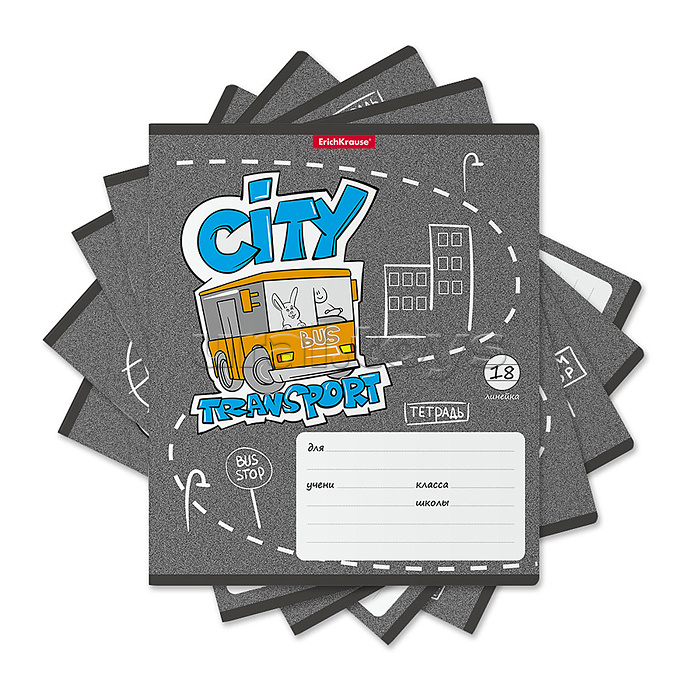 Тетрадь 18л. линейка "City Transport" Тетрадь 18л. линейка "City Transport"
