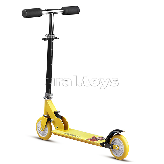 Самокат 2-х колесный ROCKET,колеса PU/ 125 мм, ABEC 7, жёлтый (в пакете)