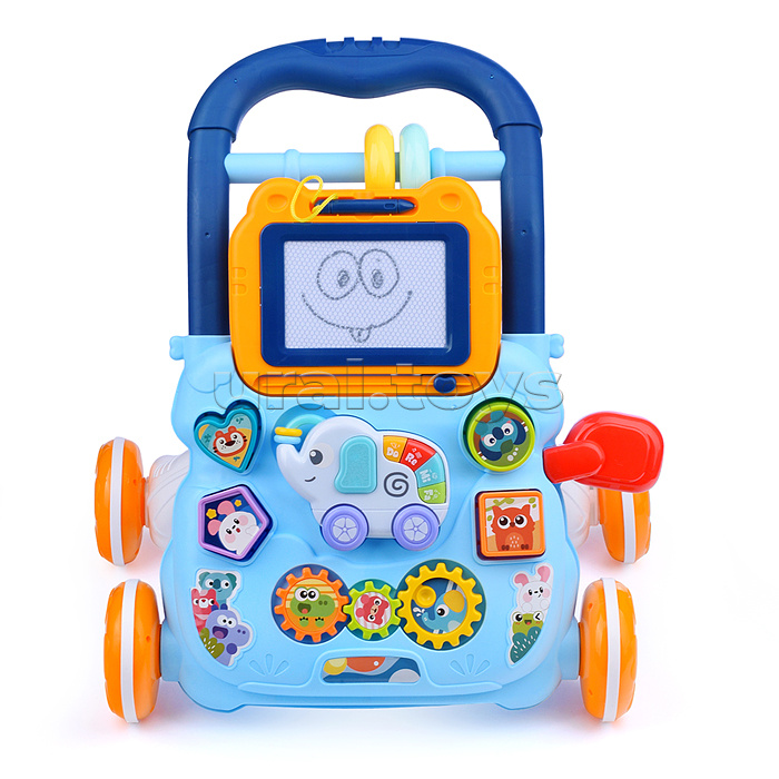 Игровой центр-Каталка "Веселый слоник" (цвет голубой) в коробке