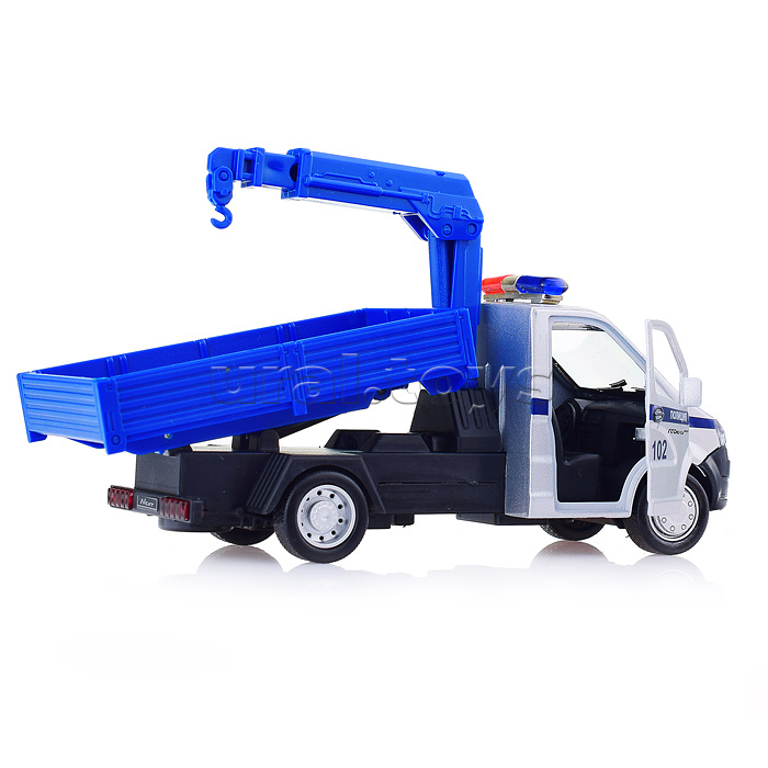 Машина металл Газель NEXT Манипулятор Эвакуатор 16см, (откр. двер, подв. дет,)инерц, в коробке