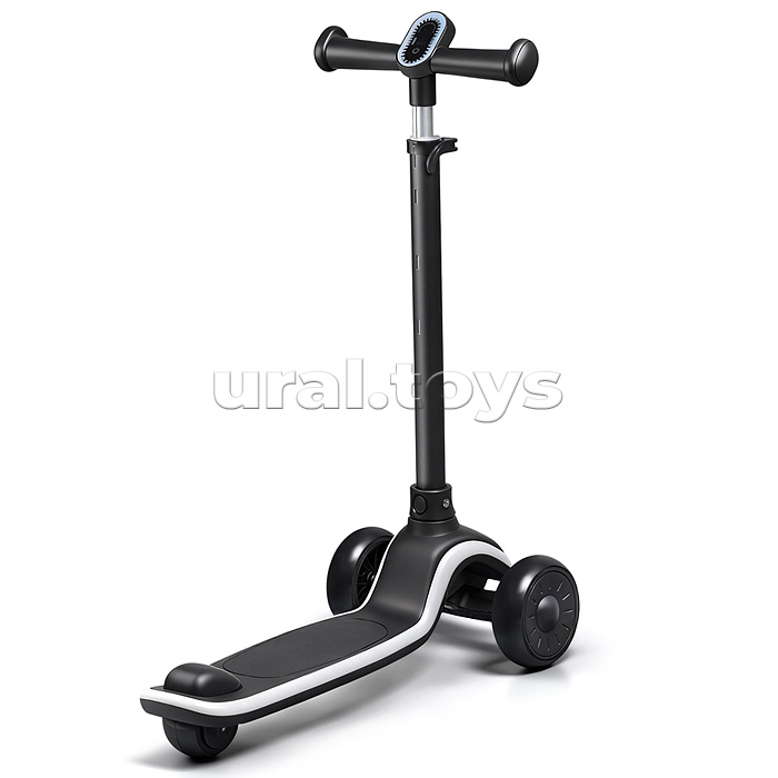 Самокат 3-х колесный ROCKET,колеса PU со светом, цвет чёрный