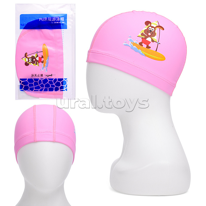 Шапочка для плавания с рисунком, в ассортименте, в пакете