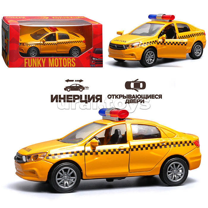 Такси инерционная машинка вид А die-cast , 1:32