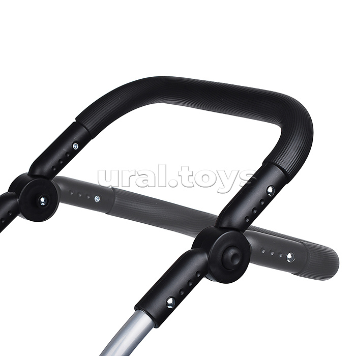 Коляска для кукол металл., складная, прогулочная с козырьком, с корзиной, принт листья