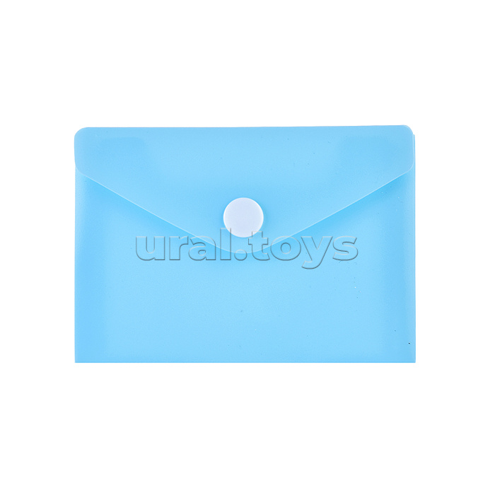 Папка-конверт на кнопке "Pastel" A7 (105x74 мм) 180 мкм, непрозрачная, 5 пастельных цветов ассорти