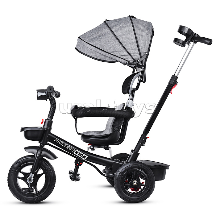 Велосипед 3-х колесный, резиновые покрышки, серый