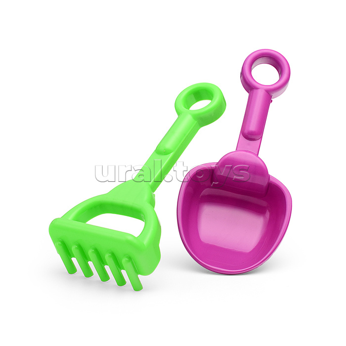 Набор песочный №13 (ведро+лопатка+грабли+2 формочки транспорт)