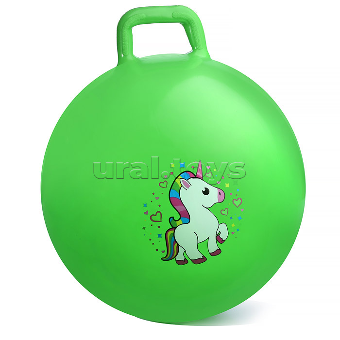 Мяч с ручкой 55см "Единорожка" (цвет в ассортименте)