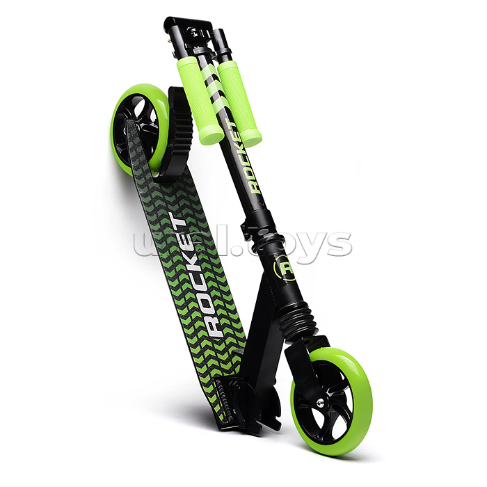 Самокат детский ROCKET, алюминиевый, колеса PU, 145 мм, зелёный