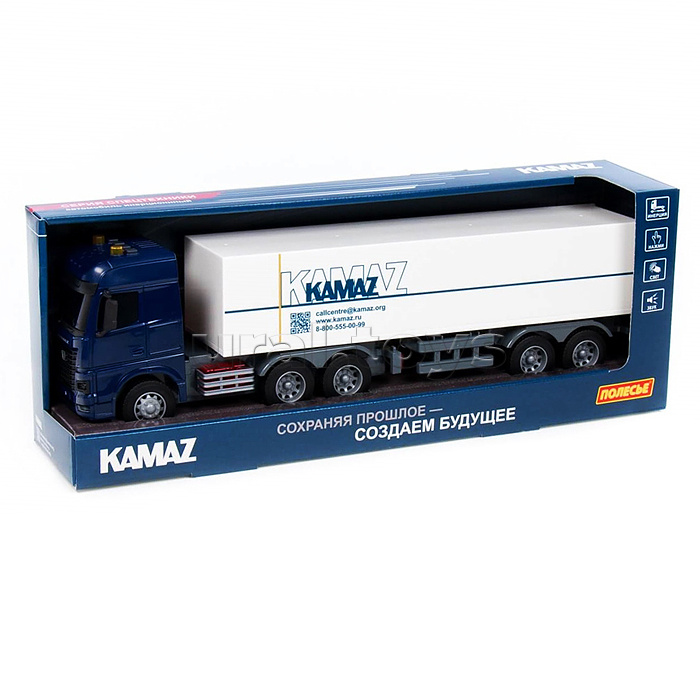 KAMAZ, автомобиль-тягач с полуприцепом инерционный (со светом и звуком)