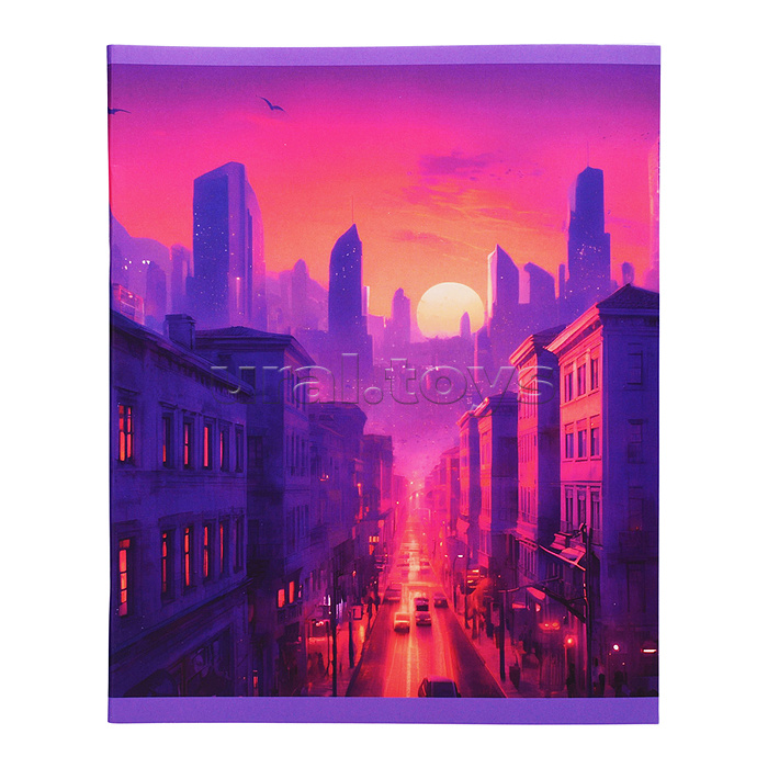 Тетрадь 48л. клетка "Лиловый микс" скрепка обложка: мелованный картон, матовая ламинация