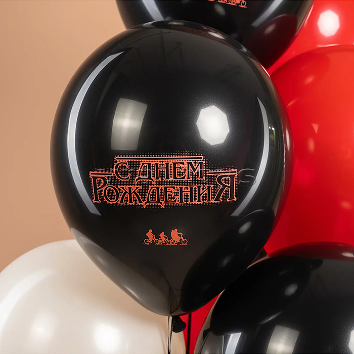 Шар (12''/30 см) С Днем Рождения (странный мир), Ассорти, пастель, 2 ст, 25 шт.