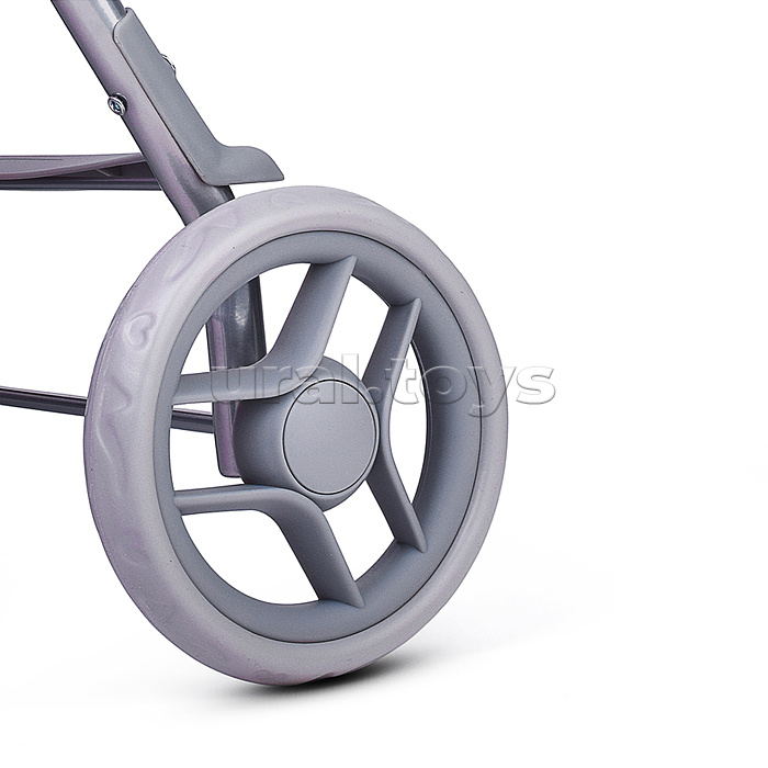 Коляская кукольная трость, металлическая, с корзиной