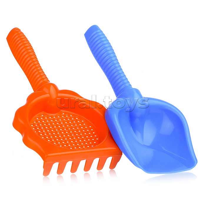 Песочный набор 3пр.(ведро большое, грабли-ситечко 25 см, совок 26 см)