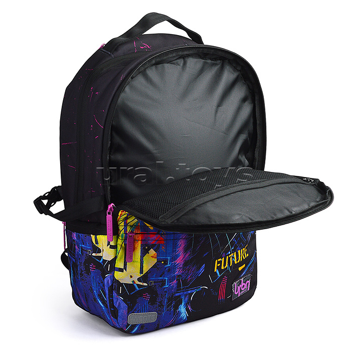 Рюкзак "Label. Cyber Cat" подростковый 39x30x17 см (19 л) вес 750 г, эргономичная вентилируемая спинка