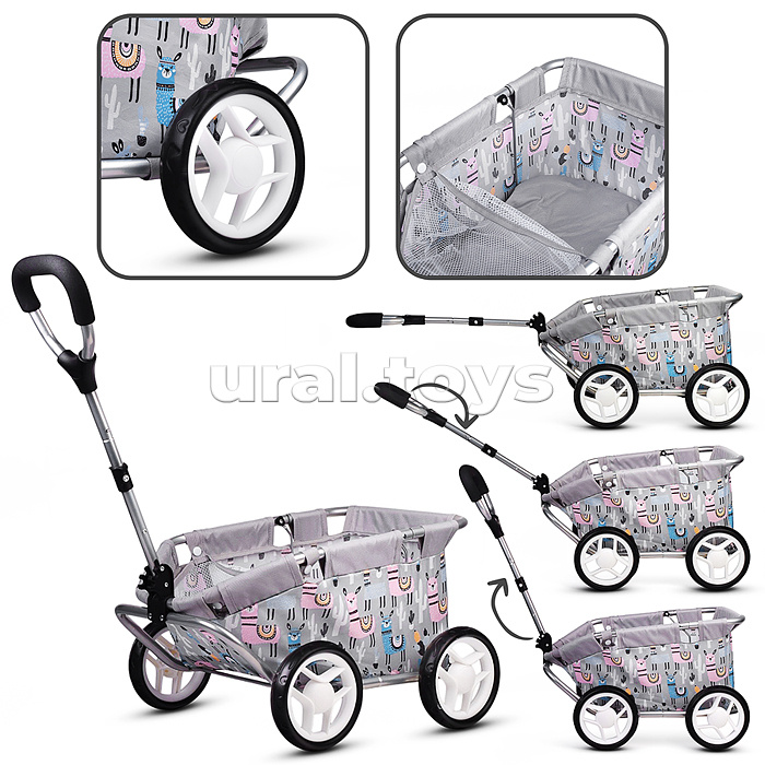 Тележка игрушечная металлическая, принт альпаки