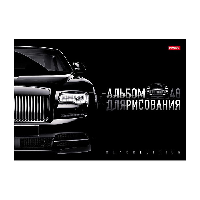 Альбом для рисования 48л. "Black Edition" А4ф, пластиковая обложка, на скобе